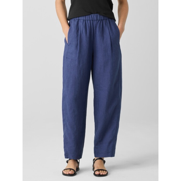 Eileen Fisher Pants - Eileen Fisher Blue Lantern Ankle Pants in Organic Linen